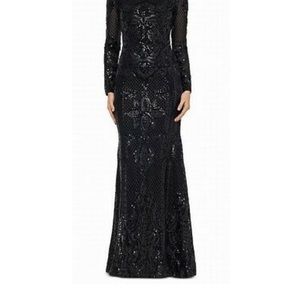 Betsy & Adam Women's Dress Black Size 8P Petite Sequined Ball Gown